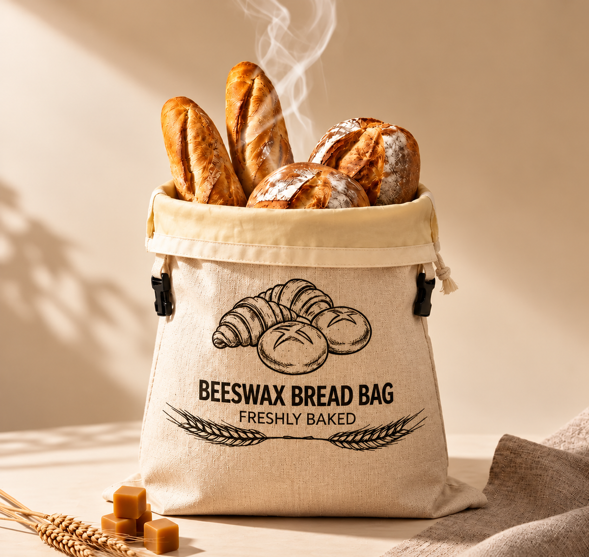 Sac à Pain en Cire d'Abeille Belle Mie — Format 30 x 40 cm Globanove