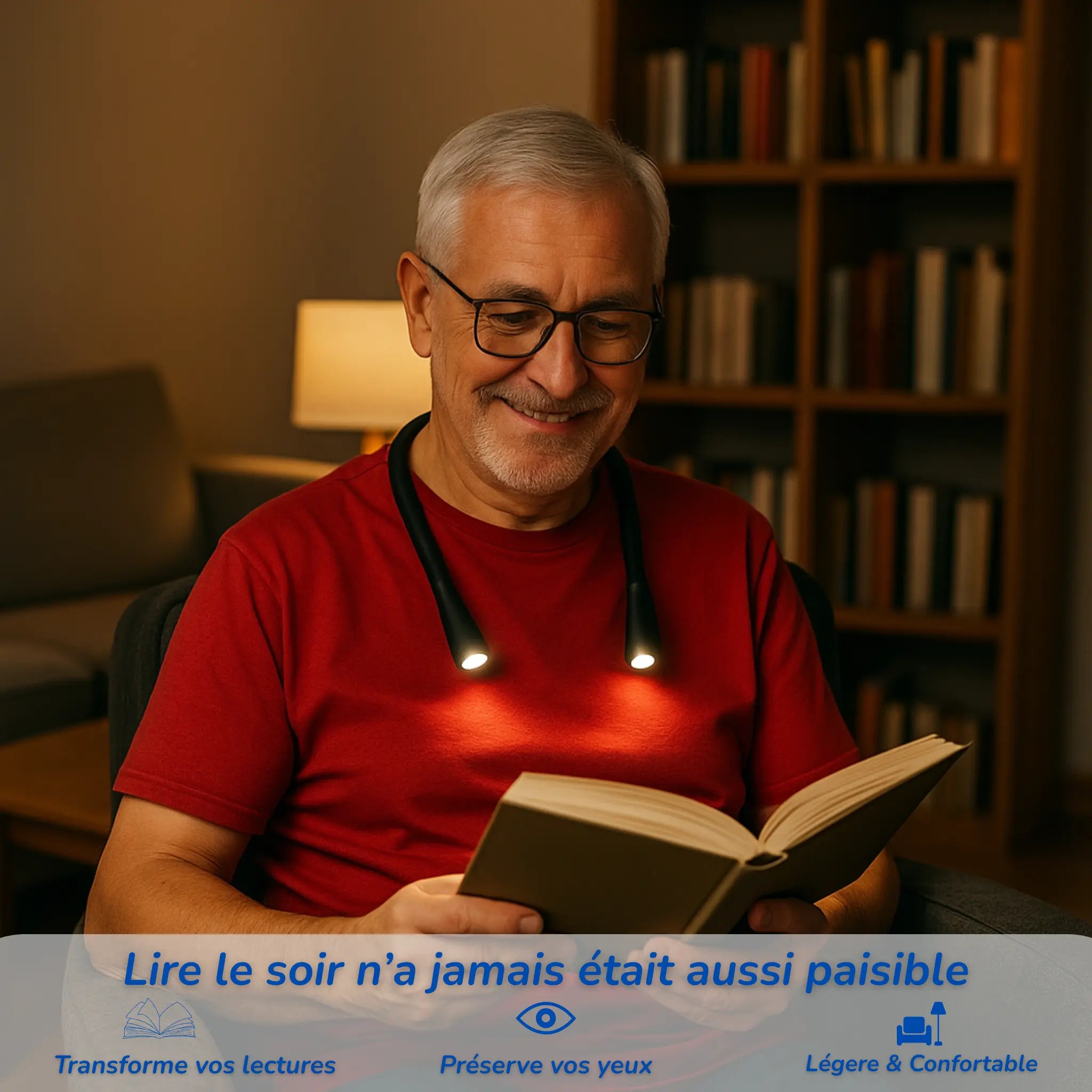 Lampe de lecture LED portable autour du cou – Noctalamp